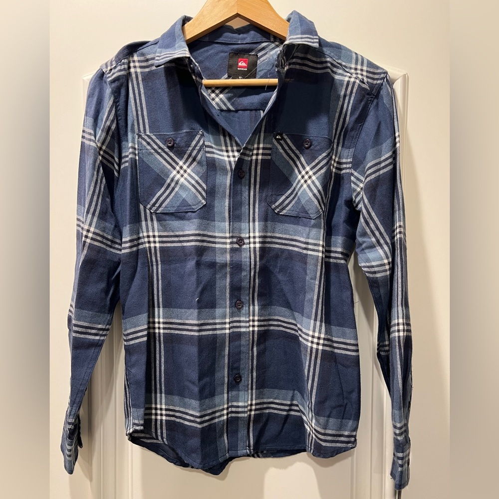 NWT Boys Quiksilver Blue flannel